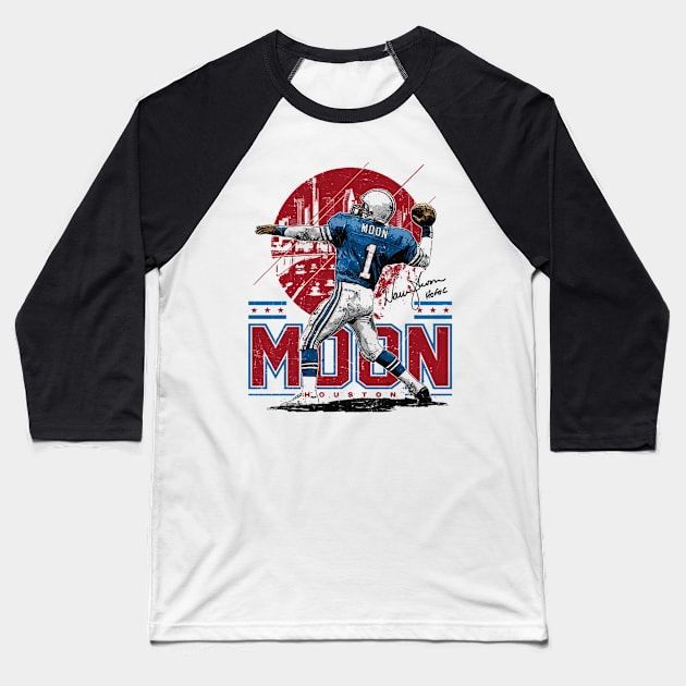 Warren Moon Tennessee Skyline Baseball T-Shirt by MASTER_SHAOLIN